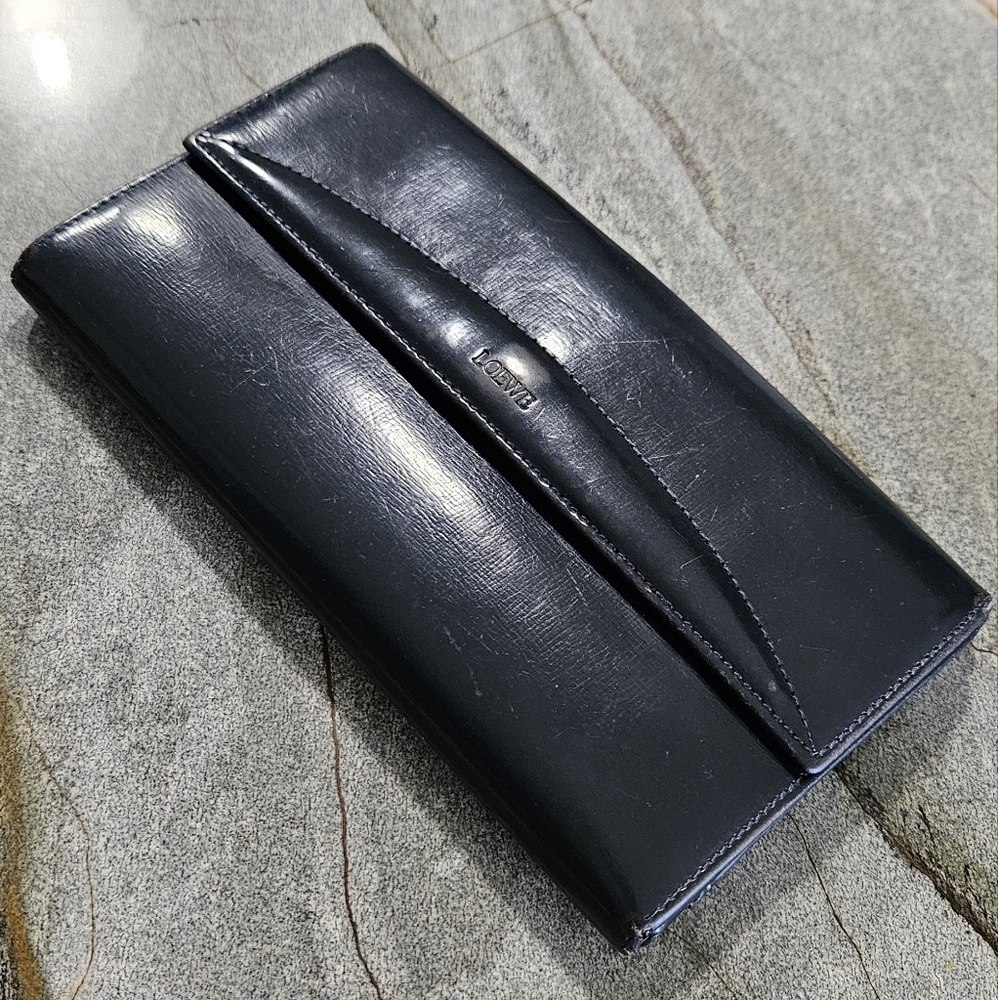 Loewe Blue Black Leather Wallet